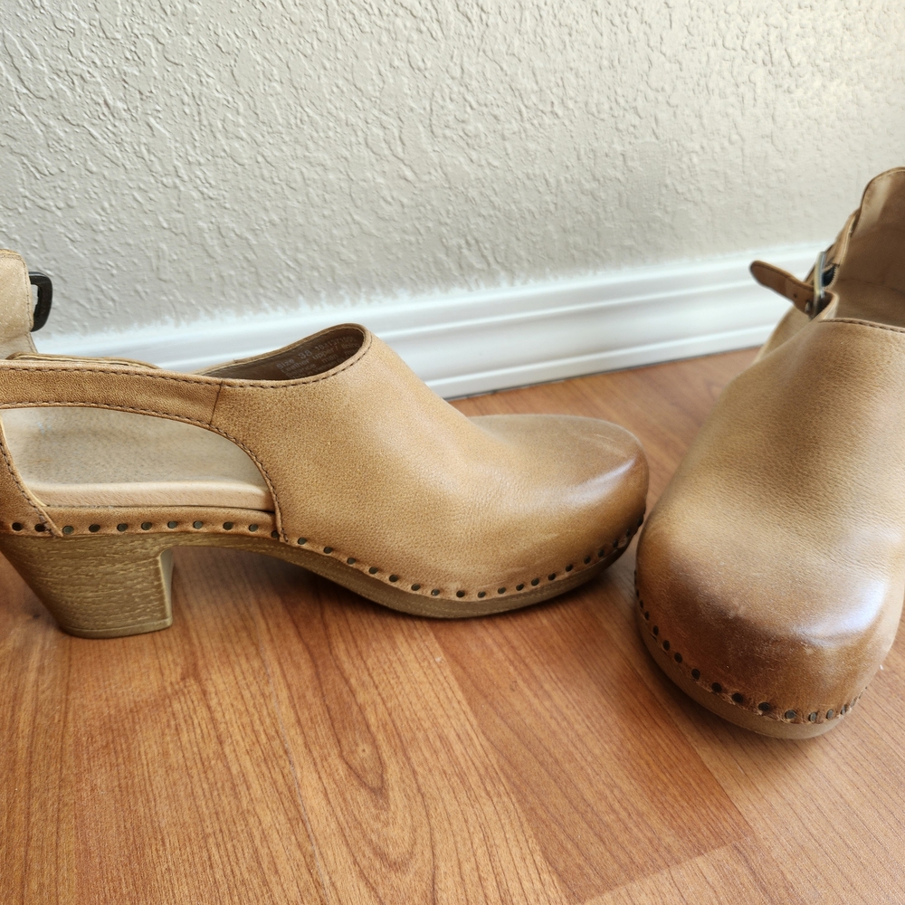 Dansko Tan Leather Mules